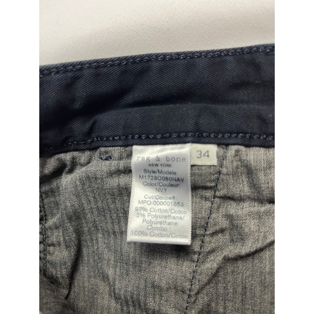 rag & bone New York Mens Chinos Pants‎ Size 34 Navy Cotton Blend M17230060NAV - Picture 4 of 9